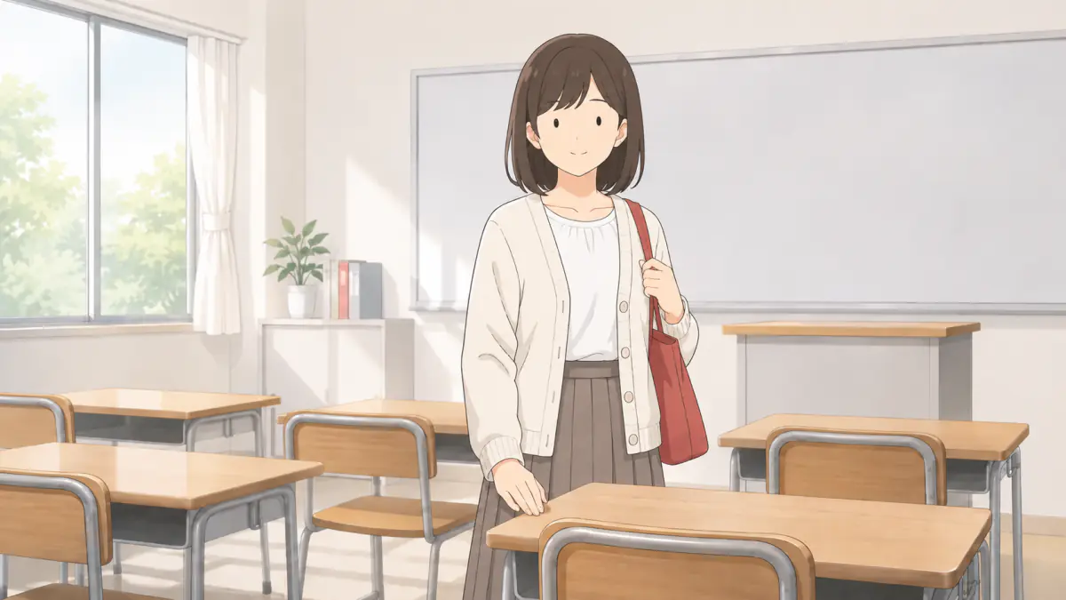 教室で新しいクラスメートに自己紹介をする場面