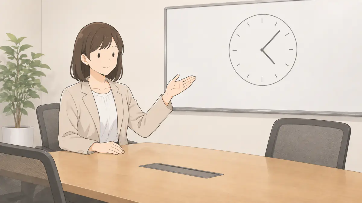 職場でフレックス制度の導入について議論する場面